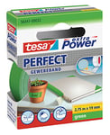 tesa extra Power Perfect Cloth Tape - Fabric-Reinforced Repairing Tape for Crafting, Repairing, Fastening, Reinforcing and Labelling - Green - 2.75 m x 19 mm