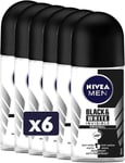 Nivea For Men Invisible For Black and White 48H Anti-Perspirant - 50ml, Pack 6