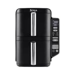 Ninja Double Stack Air Fryer, Vertical Dual Drawer Air Fryer with 4 cooking levels, 2 Drawers and 2 Racks, Space Saving Design, 7.6L Capacity, 6 Cooking Functions, 6 Portions, Black SL300UK
