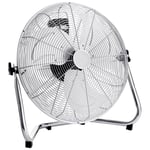 20" Chrome Floor Fan High Speed 3 Setting Adjustable Metal Cooling Fan