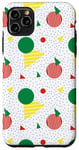 Coque pour iPhone 11 Pro Max Red Green Yellow Blue Circles Triangles Dots Retro Pattern