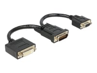 Delock - Bildskärmsadapter - Hd-15 (Vga), Dvi-I (Hona) Till Dms-59 (Hane) - 20 Cm - Tumskruvar