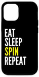 Coque pour iPhone 13 Pro Cyclisme drôle - Eat Sleep Spin Repeat