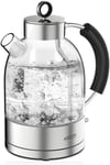 ASCOT Glass Kettle Electric -1.5L Eco Water Tea Kettle Quiet Fast Boiling with BPA Free Auto Shut-Off & Boil-Dry Protection, 3000W