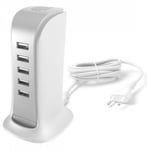 DUDAO Laddstation Multiladdare 5 USB 25W Vit