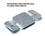 4 x Metal Corner Sofa / Beds Interlocking Connecting Clips Connector Brackets