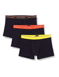 Tommy Hilfiger Men Boxer Short Trunks Underwear Pack of 3, Multicolor (Deep Orange/Vivid Yellow/Camo Green), S