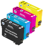 Non-OEM 29XL 4 Ink Cartridges For Epson XP-342 XP-245 XP-235 XP-442 XP-345
