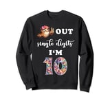Peace Owl Out Single Digits I'm 10 Years Old 10th Birthday Sweatshirt