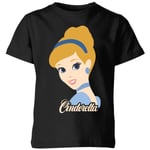 Disney Princess Colour Silhouette Cinderella Kids' T-Shirt - Black - 11-12 Years - Black