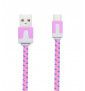 Cable Noodle 1m Pour "Samsung Galaxy S21" Chargeur Type C Android Universel - Rose Pale