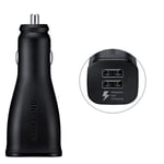 Genuine Samsung Dual Port Fast Car Charger Adaptive Black  EP-LN920