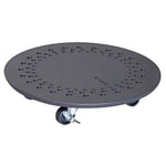 Wagner Support à roulettes pour Pot de Fleur Stone Ø 34 x 7,5 cm I intérieur + extérieur I Roule Pot en béton Ardoise, Ornements I 2 Freins I Capacité de Charge 100 kg - 20090201