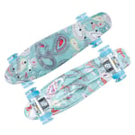 22" Kids Mini Cruiser Skateboard Retro Plastic Complete Skateboards for Kids, Boys, Girls and Beginners Highway Street Scooter (Color : E)