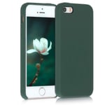 kwmobile TPU Silicone Case Compatible with Apple iPhone SE (1.Gen 2016) / 5 / 5S - Case Slim Phone Cover with Soft Finish - Moss Green
