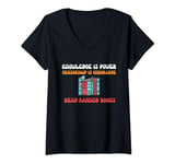 Womens Knowledge Is Power Censorship Is Ignorance Read Banned Books V-Neck T-Shirt