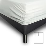 Split-lakan - U-split - 180x200 cm - Off white - 100% bomull jersey-lakan - Formsydda lakan för ställbar säng