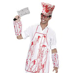 Bristol Novelty Unisex Mens | Bloody Chef Set White and Red Pack of 1 Costume, White Red, One Size UK