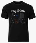 PlayStation T-shirt Play To Win (Poker Cards) X-Large XL Black Short Sleeve BNWT