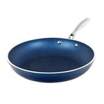 Granitestone Blue 12 XL Frying Pan with Ultra Durable Mineral and Diamond Triple Coated 100 Percent PFOA Free Skillet with Stay Cool Stainless Steel Handle Oven and Dishwasher Safe