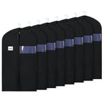 Klädpåse för förvaring, 60x101cm klädpåsar med transparent fönster för jackor, kostymer, skjortor, 8-pack 60x101cm