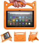 Amazon Fire HD 8 Case 2020, All-New Fire HD 8 Plus Tablet Case Cover for Kids 10th Generation(2020 Release), DJ&RPPQ Light Weight Shock Proof Handle Friendly Stand Kids Proof Protective Cover (Orange)