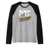 Skater - Burn It Up - Skateboard Raglan Baseball Tee