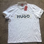 Bnwt HUGO Men's Dristofano Polo Shirt  - White - XXL