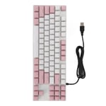 (Pink White) Mechanical Keyboard IBlancod K87 87 Keys Full Color RGB