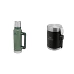 Stanley Classic Legendary Thermos Flask 1.4L - Keeps Hot or Cold for 40 Hours & Classic Legendary Food Jar 0.4L with Spork - Keeps Cold or Hot for 7 Hours - BPA-Free Stainl