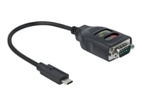 Delock Adapter Usb Type-C To 1 X Serial Rs-232 Db9 With 15 Kv Esd Protection - Seriell Adapter - Usb-C - Rs-232 X 1 - Svart
