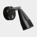 Casolux Läslampa Mary Wall, aluminium, svart, LED, 10 - 30 V, 1.5 W, med USB-uttag + dimfunktion