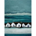 Row Of White Fisherman Cottages Isle Of Jura Large Wall Art Poster Print Thick Paper 18X24 Inch