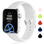 Sichen Replacement Strap Compatible with Apple Watch Strap 44mm 42mm, Soft Silicone Waterproof Bracelet Strap Wrist Bands for Apple Watch SE/iWatch Series 6/5/4/3/2/1, 42mm/44mm-M/L, White
