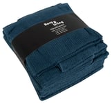 Handduksset - 12-pack - Blå - 100% bomull - Borg Living frottéhanddukar