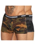 Urban Classics Men's 2-Pack Camo Boxer Shorts, Woodcamo + Darkcamo, XXXXL
