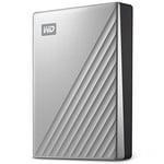 WD 4TB My Passport Ultra Portable HDD USB-C with software for device management, backup and password protection - Works with PC, Xbox X, Xbox S, PS4 and PS5 - Silver