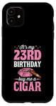 Coque pour iPhone 11 Fête d'anniversaire sur le thème « It's My 23rd Birthday Buy Me A Cigar »