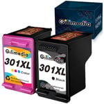 Gilimedia Remanufactured for HP 301 301XL Ink Cartridges Black and Color for HP Envy 4500 5530 5532 4502 4507 4504 Officejet 2622 2620 4630 Deskjet 2540 2542 3050 1510 1000 3050A 1050 2544 3055A