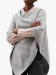 Pure Collection Cable Knit Cashmere Poncho, Heather Dove