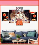 WENXIUF 5 Panel Wall Art Pictures Dragon Ball-Vitality Bomb,Prints On Canvas 100x55cm Wooden Frame Ready To Hang The Animal Photo For Home Modern Decoration Wall Pictures Living Room Print Decor