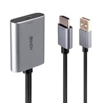 LINDY Convertisseur HDMI vers USB Type C avec Alimentation USB