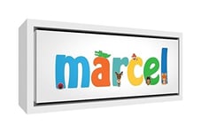 Little Helper MARCEL3084-FC-15DE Impression sur toile encadrée avec nom de garçon Marcel Grand format 34 x 84 x 3 cm