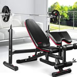 YFFSS Weights Bench, Squat Rack Weight Bench Bencher Multi-function Household Barbell Rack Benches (with Barbell Stool) (Color : Black, Size : 120 * 56 * 134cm)