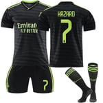 22-23 Real Madrid 2 Borta Set Eden Hazard Uniform fotbollströja 26