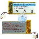 Battery For Apple iPod Nano 6 6G 6th Generation 616-0531 105mAh Replacement UK