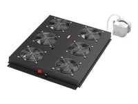 Digitus Professional Dn-19 Fan-4-Srv-B - Racktak Med 2 Fläktar - Med 4 Kylfläktar - Svart, Ral 9005 - 19"