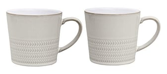 Denby Natural Canvas Textured Mug Set, Cream, Set of 2
