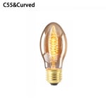 Vintage Retro Bulb Filament Edison Lamp C55&curved
