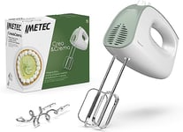 Imetec Crea & Crema Batteur Électrique, Fouets Extra-Longs pour Pâtes Sucrées et Crème Fouettée, Crochets de Pétrissage en Acier Inoxydable, 5 Vitesses, Fonction Turbo, Design Ergonomique, 500 W